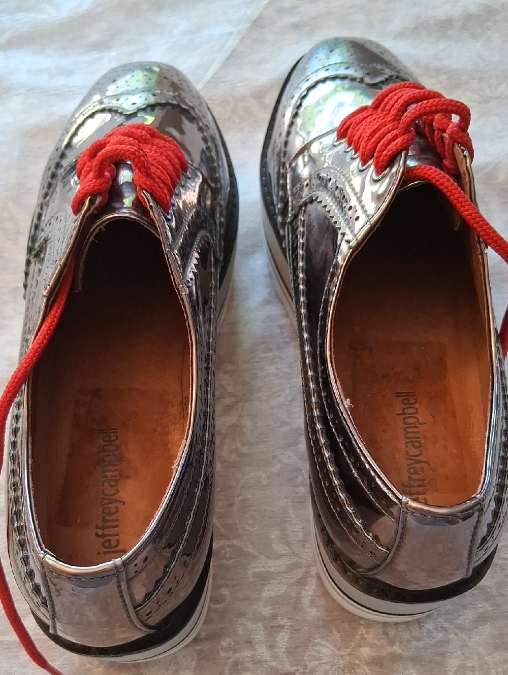 Jeffery Campbell Size 8 Metallic Lug Sneakers - Picture 4 of 10